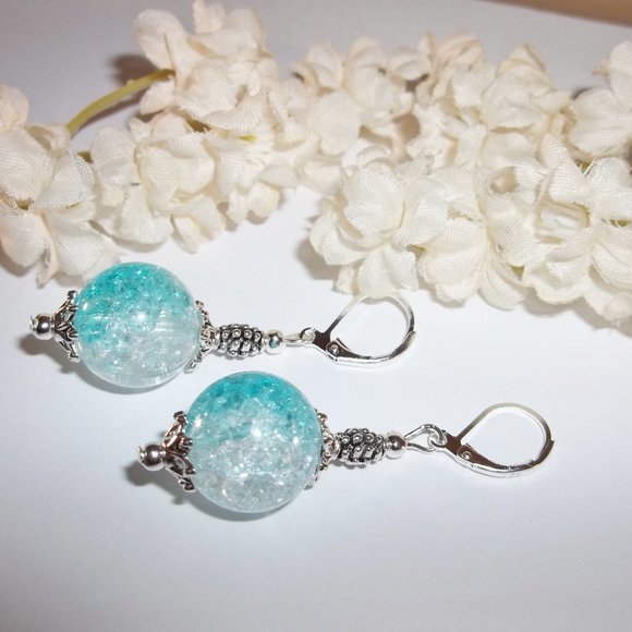 Turquoise Blue Earrings, Blue Earrings, Earring, Earring, Jewelry, Jewelry 5126 - Picture 4 of 10